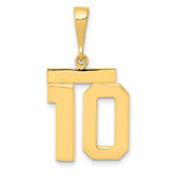 14k Medium Polished Number 10 Charm MP10