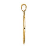 14k Polished and Satin Solid Miraculous Medal Oval Pendant K5647