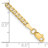 14K 26 inch 2.9mm Flat Beveled Curb with Lobster Clasp Chain FBU080