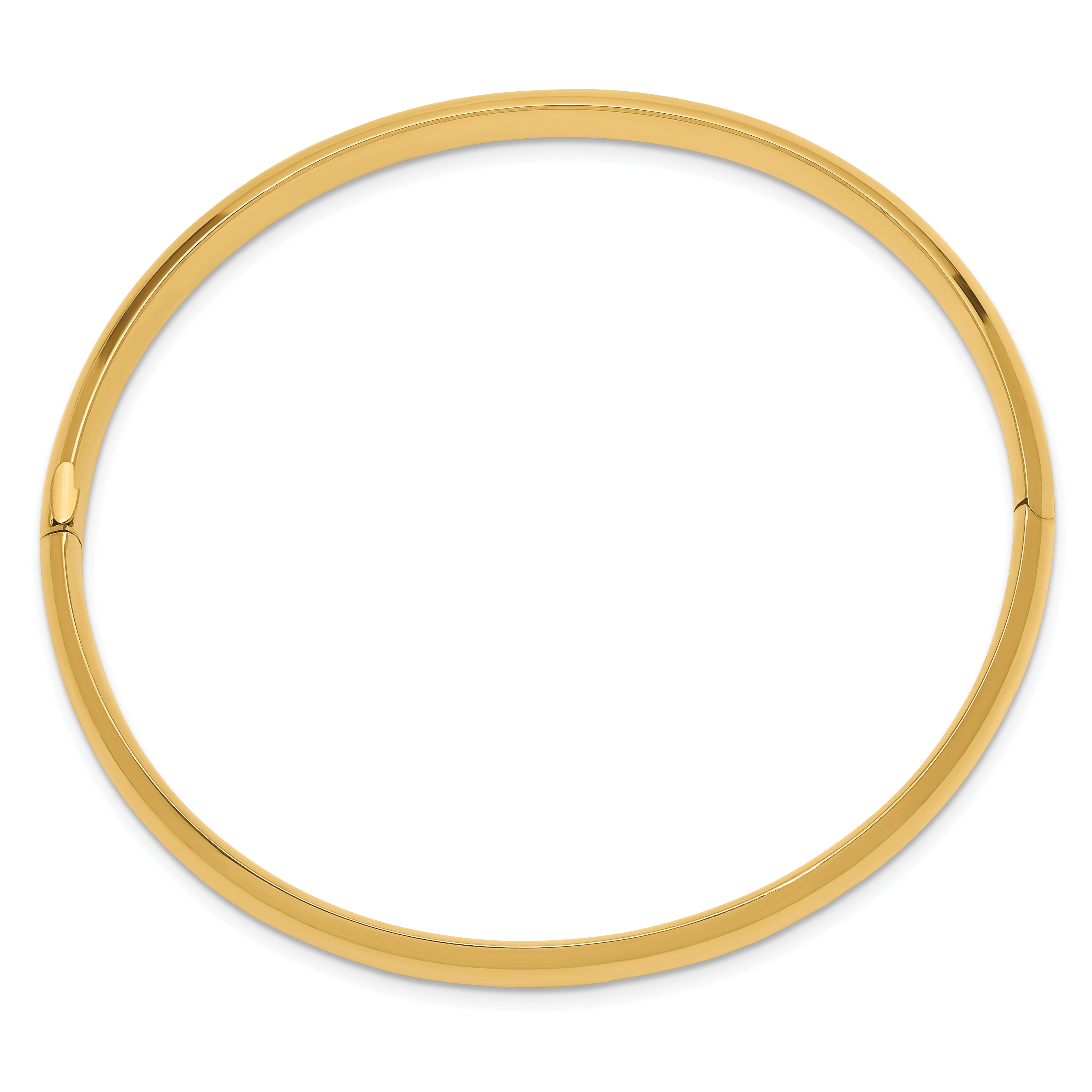 14k 4/16 High Polished 6.00mm Hinged Oval Bangle Bracelet HP4/16