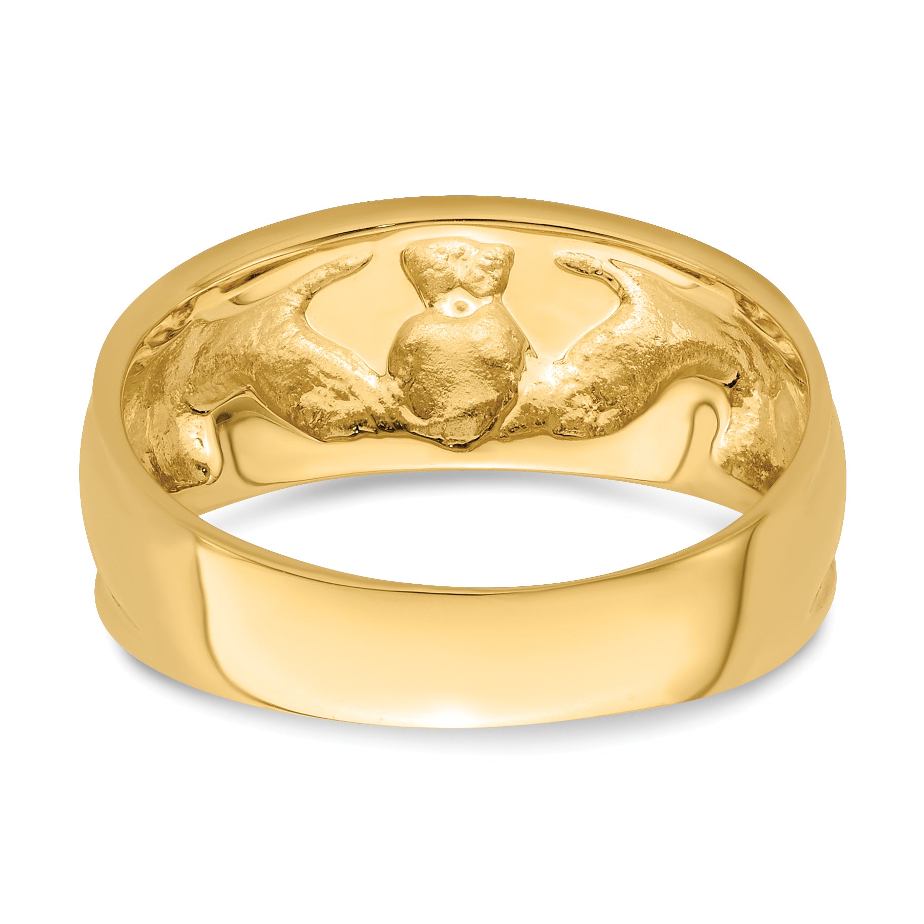 14k Ladies Polished Claddagh Band K3854