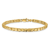 14K Polished 4mm Diamond-Cut Squares 7.25 inch Bracelet FB1538