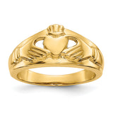 14k Ladies Polished Claddagh Ring D1853