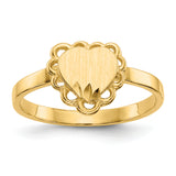 14k 7.0x6.5mm Open Back Heart Signet Ring CH200