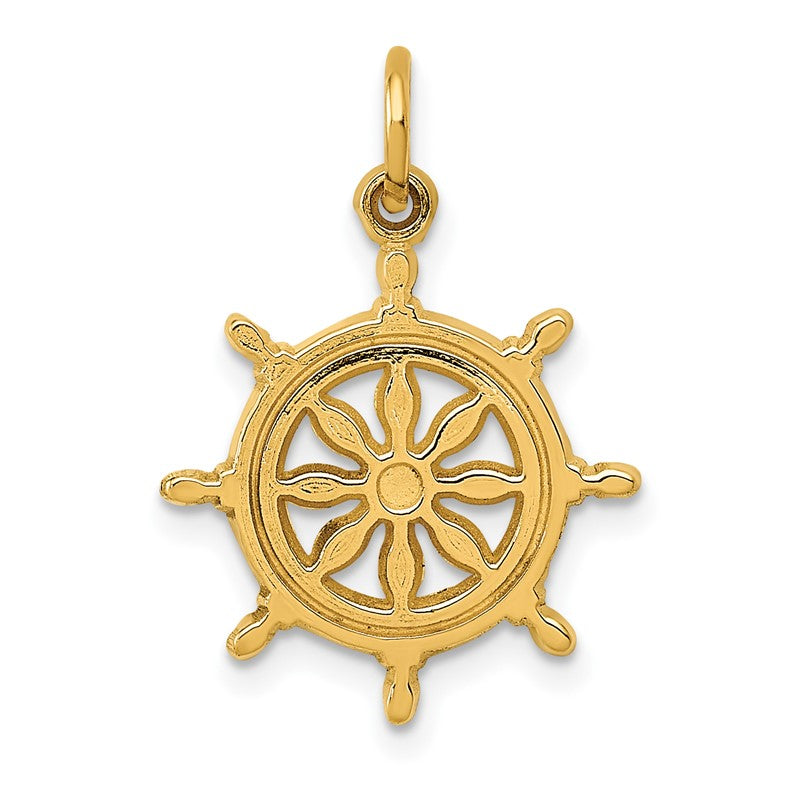 14k Ships Wheel Charm C488