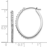 14k White Gold Diamond Fascination Diamond Dust/Accent 2x26mm Oval Hoop Earrings DF120