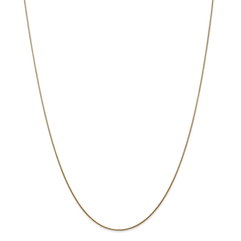 14K 10 inch .8mm Round Snake with Lobster Clasp Anklet SNA060