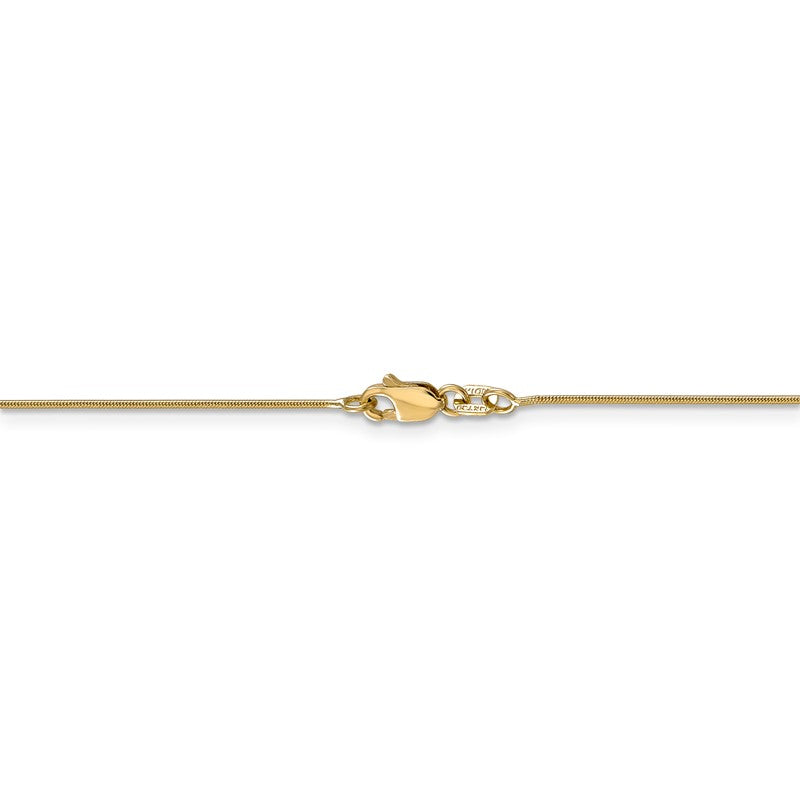 14K 10 inch .8mm Round Snake with Lobster Clasp Anklet SNA060