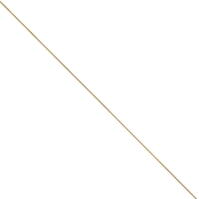 14K 10 inch .8mm Round Snake with Lobster Clasp Anklet SNA060