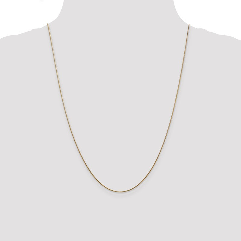 14K 10 inch .8mm Round Snake with Lobster Clasp Anklet SNA060