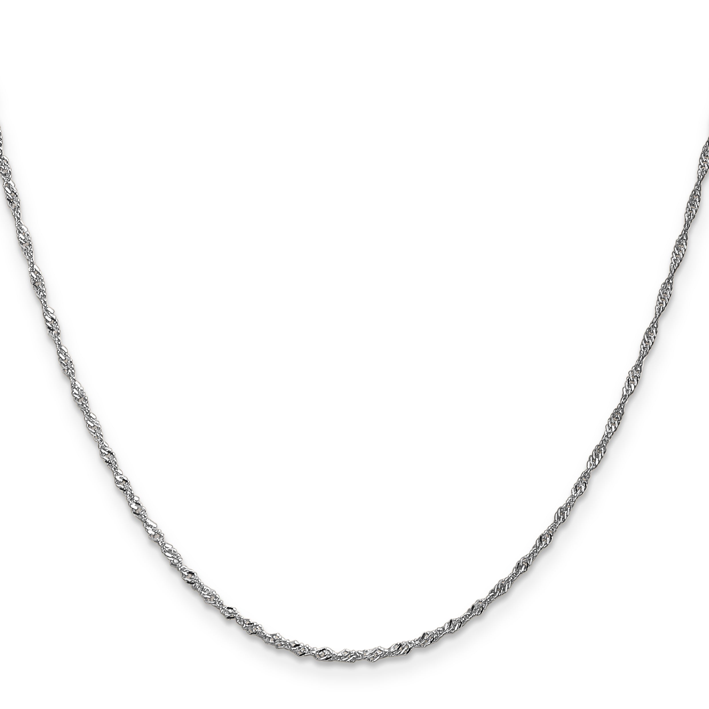 14K White Gold 10 inch 1.4mm Singapore with Spring Ring Clasp Anklet PEN123