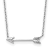 14k White Gold Polished Arrow 17 inch Necklace SF2467