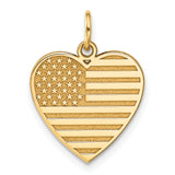 14k Flag Heart Charm C1798