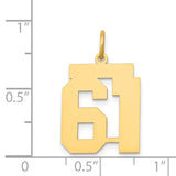 14k Medium Polished Number 61 Charm LM61