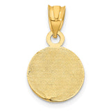 14k White Enameled Baseball Pendant K2092