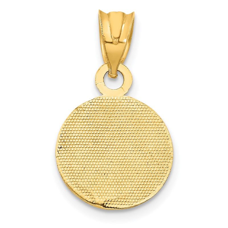 14k White Enameled Baseball Pendant K2092