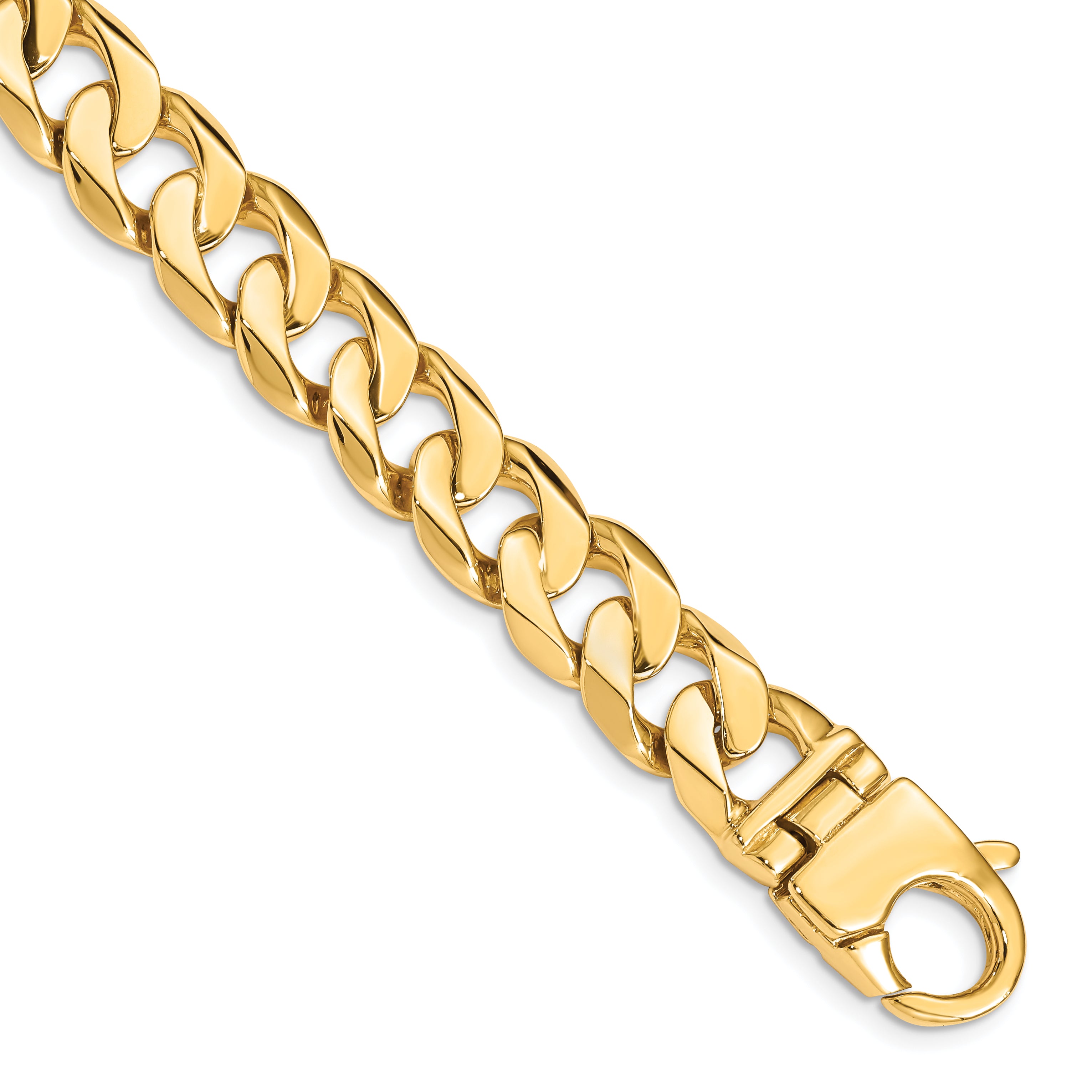 14K 20 inch 11mm Hand Polished Fancy Link with Fancy Lobster Clasp Chain LK665