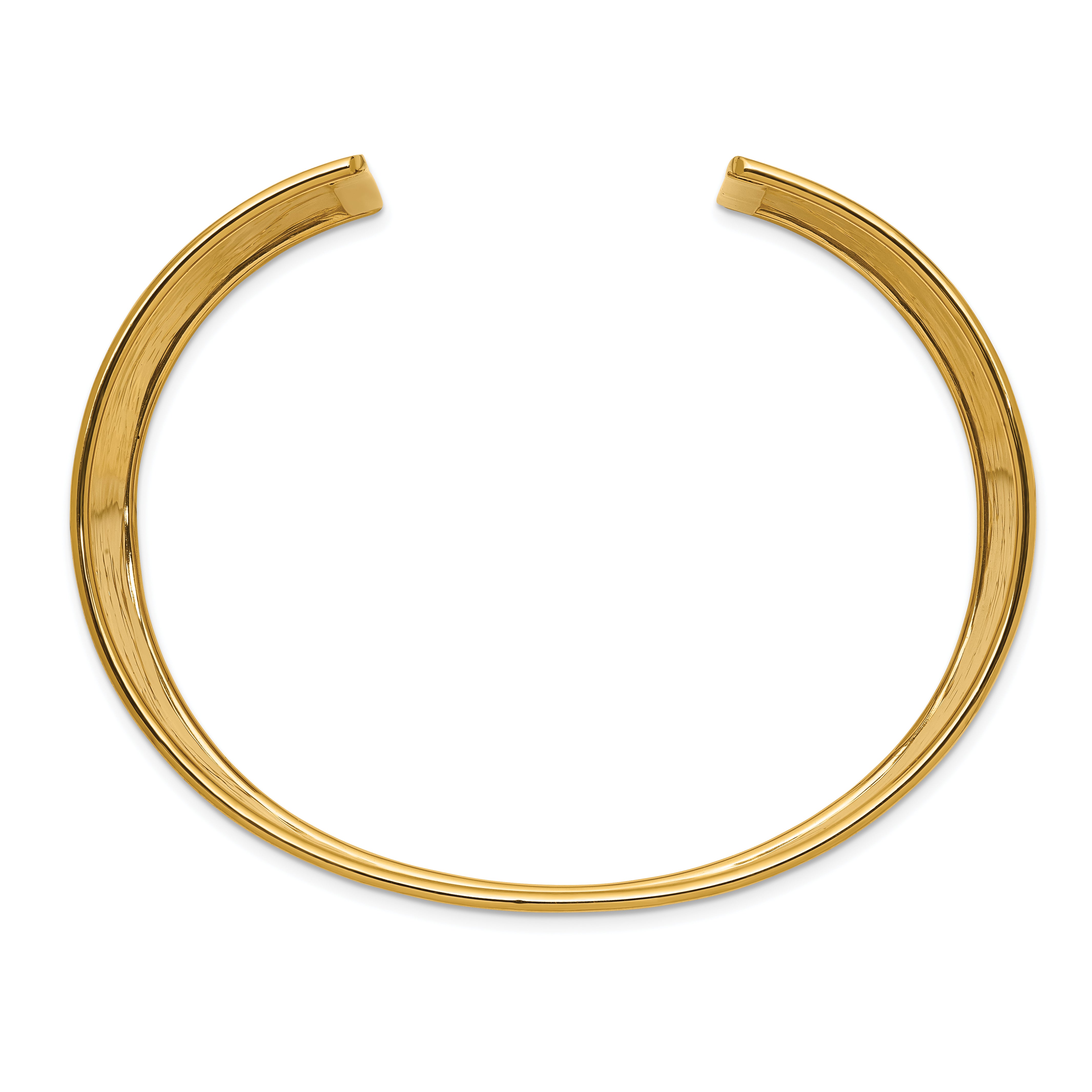 14k 37mm Hammered Polished Cuff Bangle Bracelet DB561