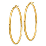 14k 2.75x55mm Polished Tube Hoop Earrings TA238