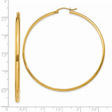 14k 2.75x55mm Polished Tube Hoop Earrings TA238