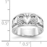 14k White Gold Claddagh Band K565