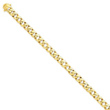 14K 8 inch 8mm Hand Polished Curb Link with Box Catch Clasp Bracelet FL445