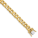 14K 8 inch 8mm Hand Polished Curb Link with Box Catch Clasp Bracelet FL445