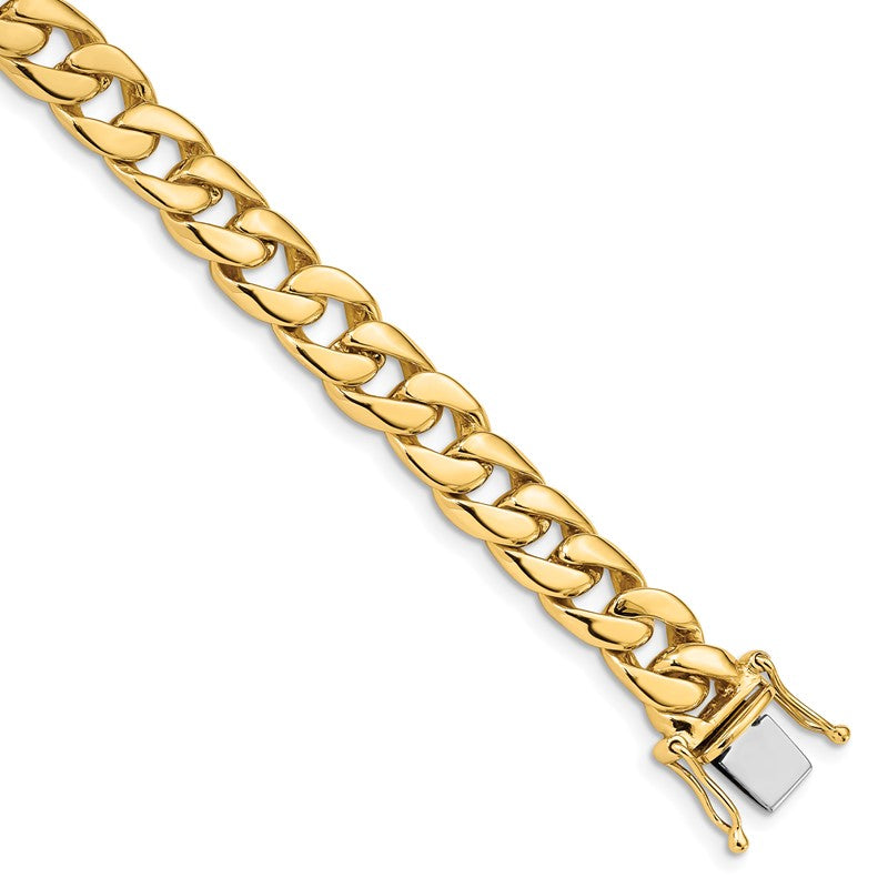 14K 8 inch 8mm Hand Polished Curb Link with Box Catch Clasp Bracelet FL445