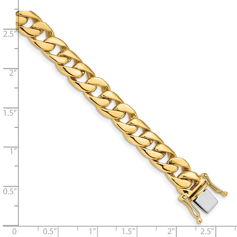 14K 8 inch 8mm Hand Polished Curb Link with Box Catch Clasp Bracelet FL445
