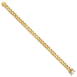 14K 8 inch 8mm Hand Polished Curb Link with Box Catch Clasp Bracelet FL445