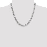 14K White Gold 20 inch 7mm Flat Figaro with Lobster Clasp Chain WFIG180