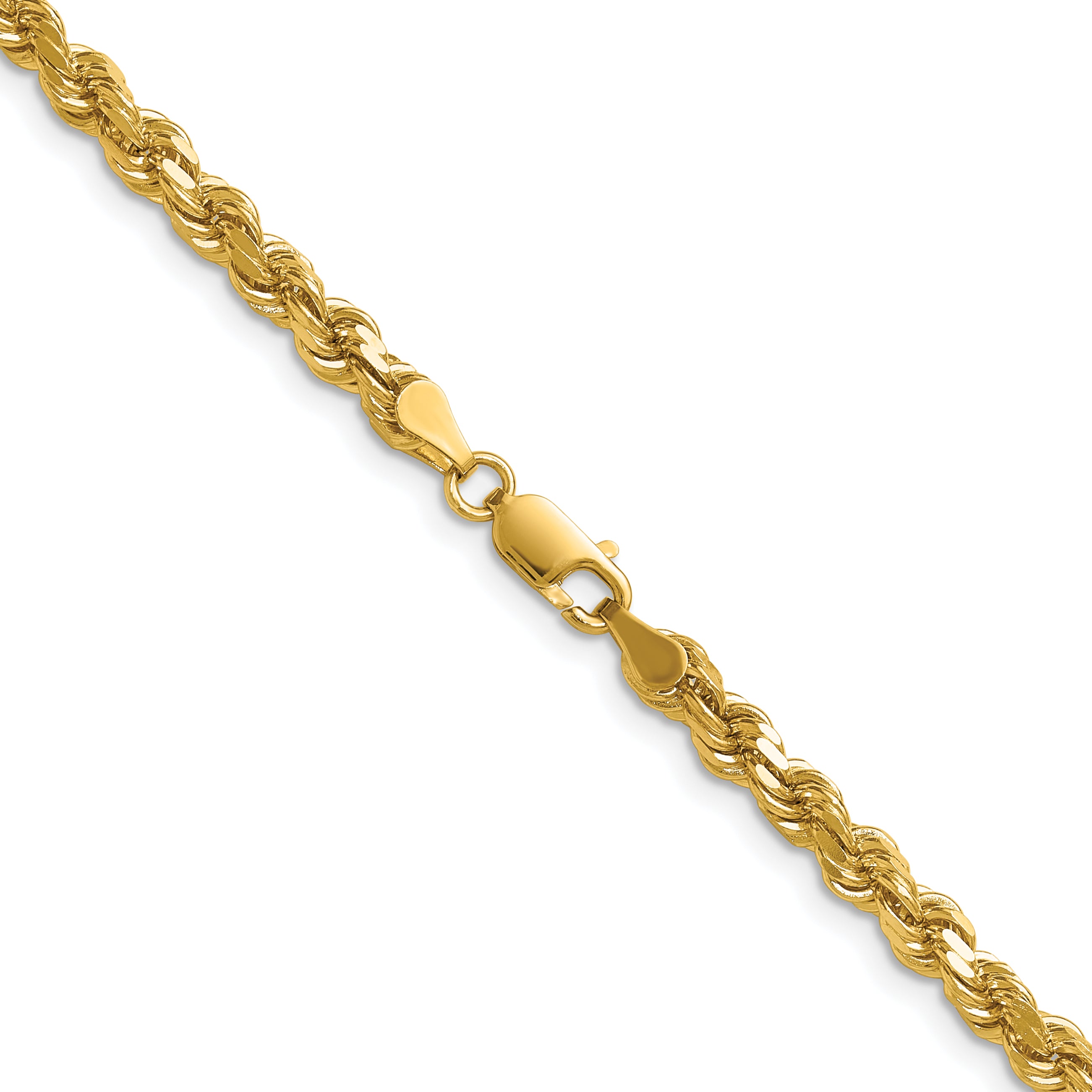 14K 26 inch 4.25mm Diamond-cut Rope with Lobster Clasp Chain 033L