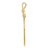 14k Polished Floral Charm Holder Pendant D1314