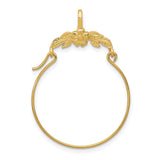 14k Polished Floral Charm Holder Pendant D1314