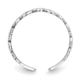 14k White Gold Polished Hearts Toe Ring K5110