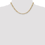 14K 26 inch 5.75mm Semi-Solid Figaro with Lobster Clasp Chain BC95