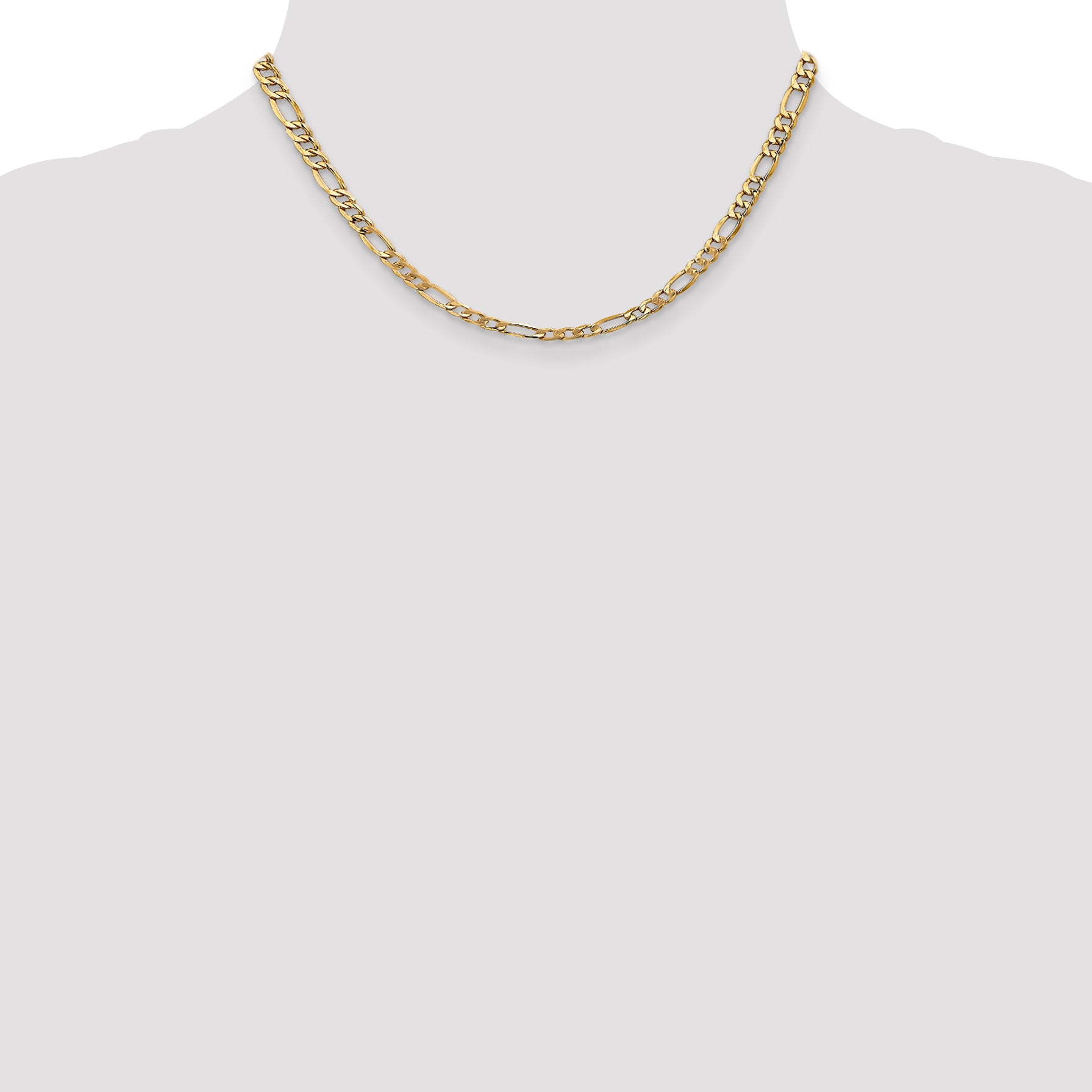 14K 26 inch 5.75mm Semi-Solid Figaro with Lobster Clasp Chain BC95
