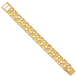 14k Polished and Textured 15mm 7 inch Nugget Bracelet NB15