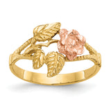 14k Two-tone Diamond-Cut Rose Ring R144