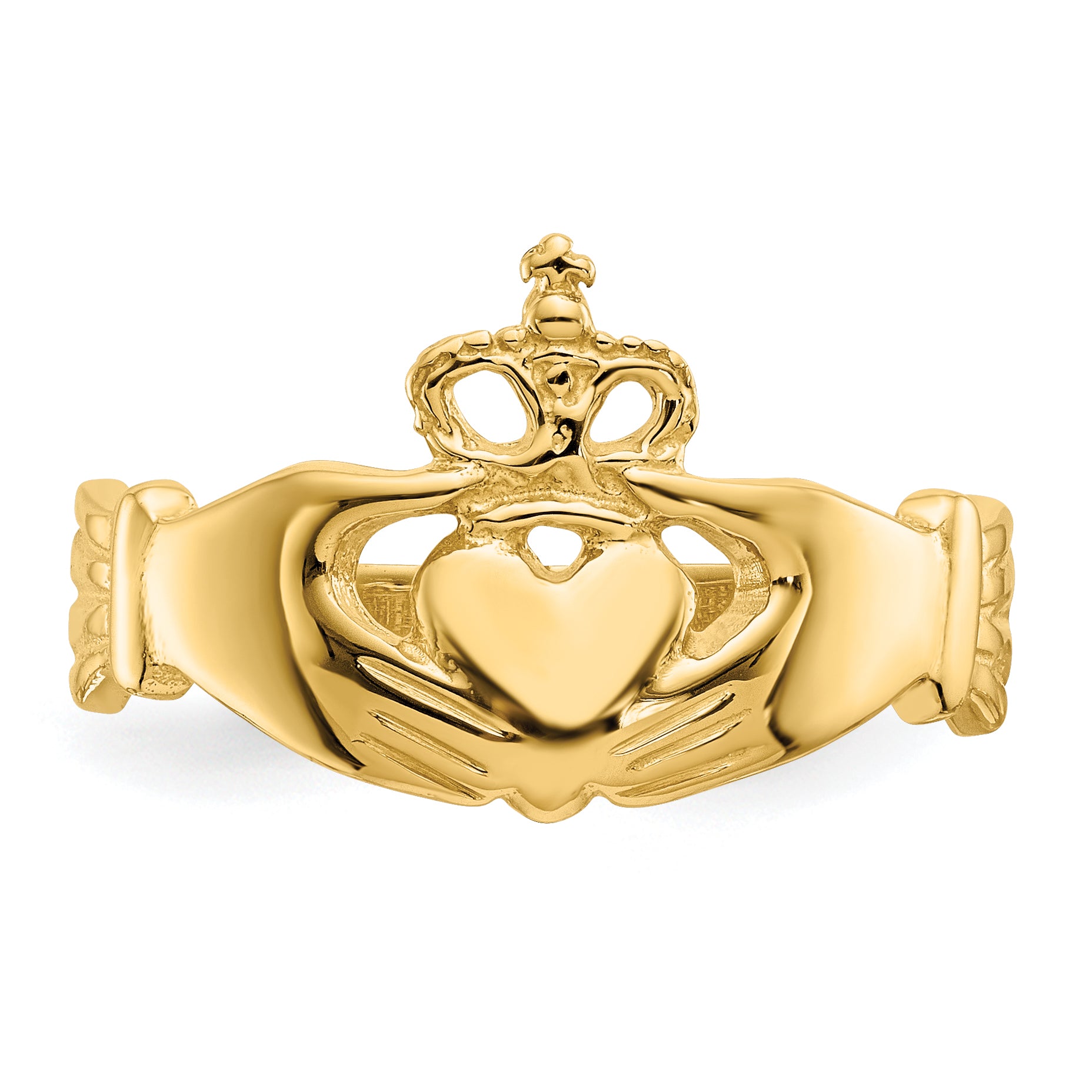 14k Polished Claddagh Ring K4777
