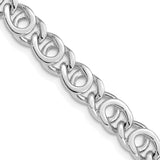 14K White Gold 18 inch 7mm Hand Polished Fancy Link with Fancy Lobster Clasp Chain WLK405