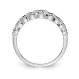 14k White Gold Diamond and Emerald Polished Ring RM5741