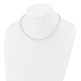 14k 5-6mm White Semi-Round Freshwater Cultured Pearl 12 inch Necklace XF452