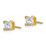 14k AA Quality Complete Princess-cut Diamond Stud Earrings XAP6AA