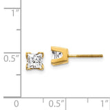 14k AA Quality Complete Princess-cut Diamond Stud Earrings XAP6AA