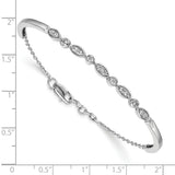 14k White Gold Complete 1/2 carat Diamond Half-Bangle 6.75 inch Bracelet with 0.5 inch Extender BM3725