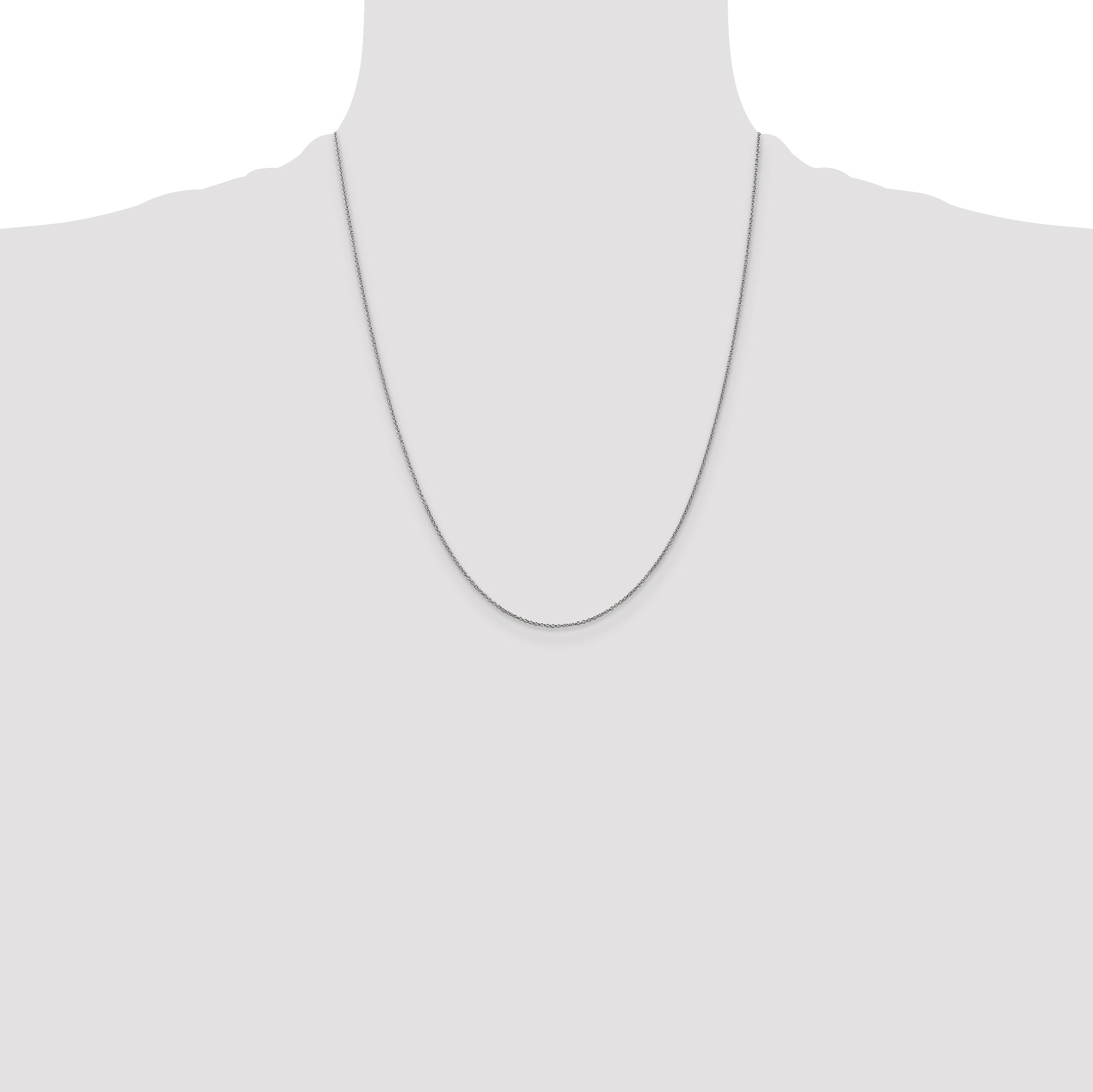 14K White Gold 14 inch .9mm Cable with Lobster Clasp Chain PEN75L