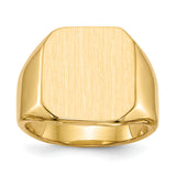 14k 15.0x17.0mm Octagon Closed Back Mens Signet Ring RS334