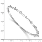 14k Complete 1/2 carat White Gold A Diamond Hinged Oval Bangle Bracelet XB178A