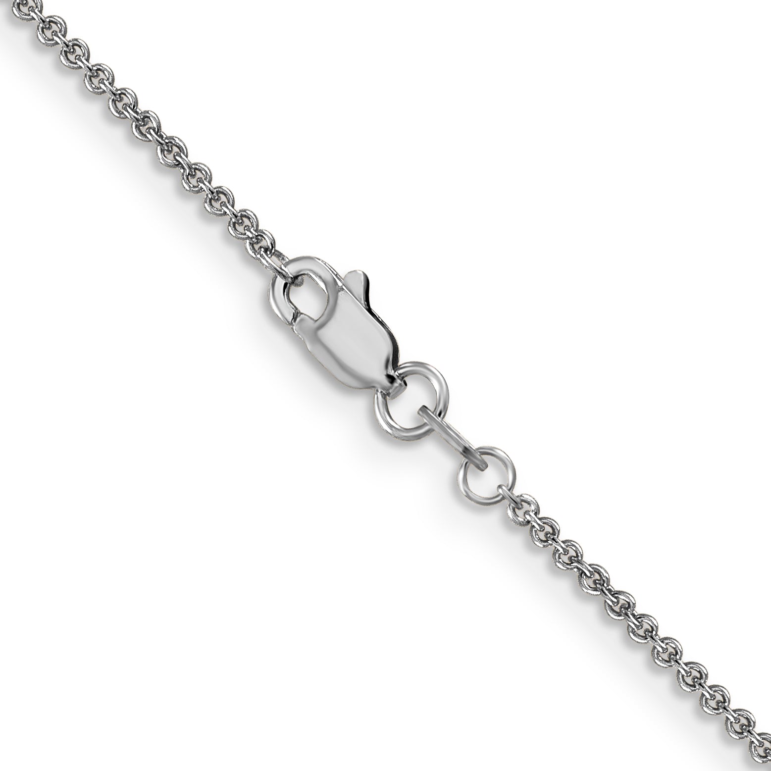 14K White Gold 10 inch 1.4mm Round Open Link Cable with Lobster Clasp Anklet PEN137
